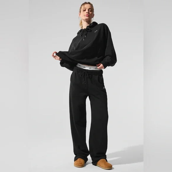Alo Accolade Straight Leg Sweatpants Black U5012RG - Picture 3 of 8